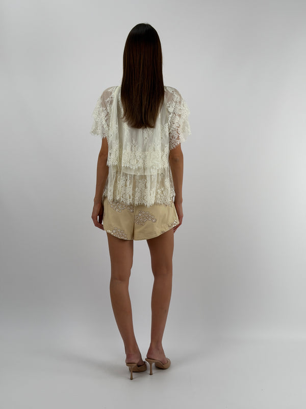 Shorts con Ricami Lumina