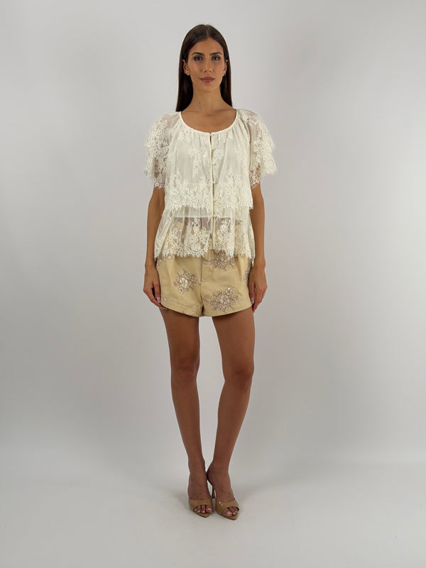Shorts con Ricami Lumina