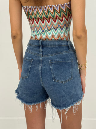 Shorts in Denim Sfrangiati Berlin