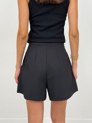 Shorts con Lacci a Contrasto Neri
