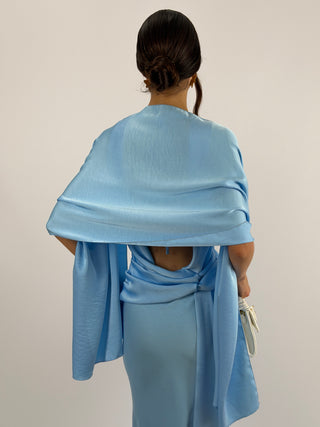 Stola in Satin Azzurra