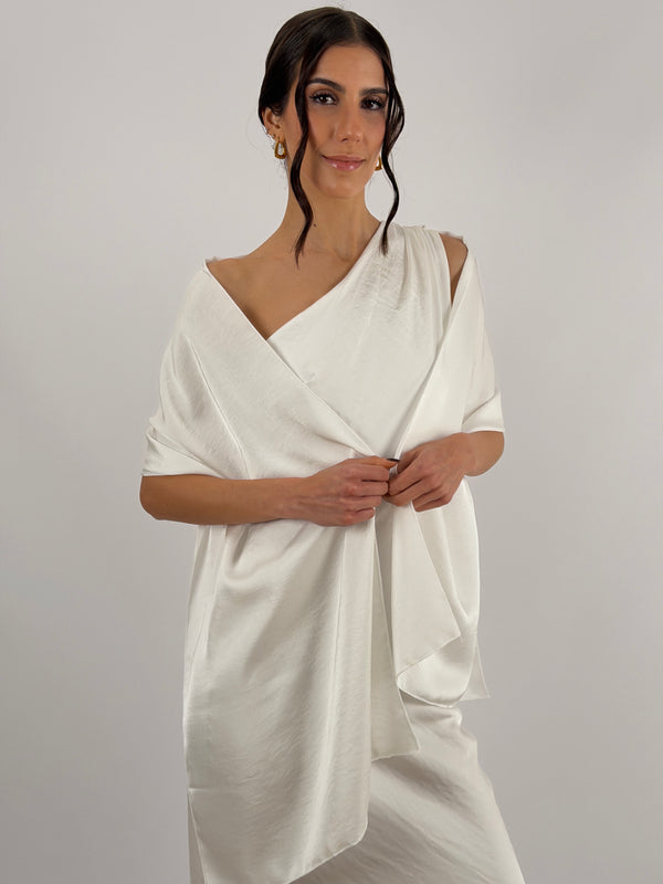 Stola in Satin Bianca