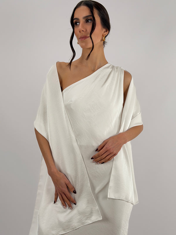 Stola in Satin Bianca