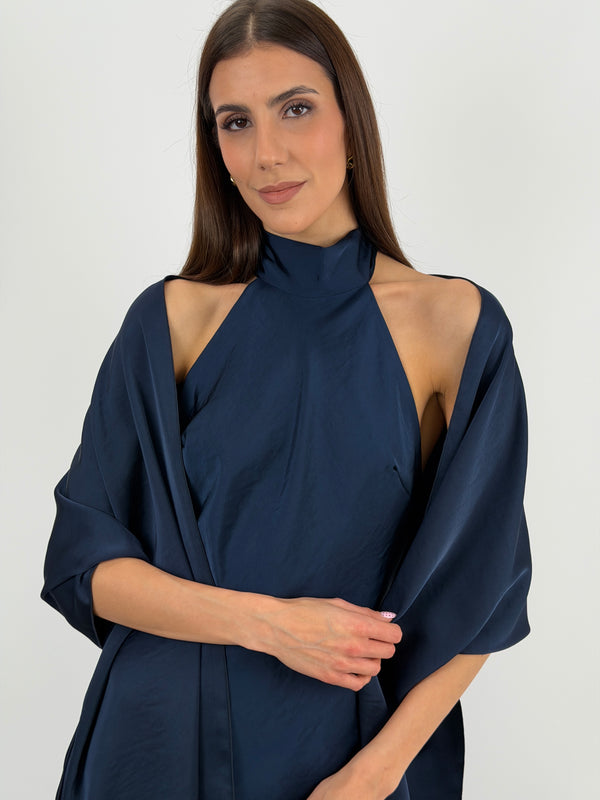 Stola in Satin Blu