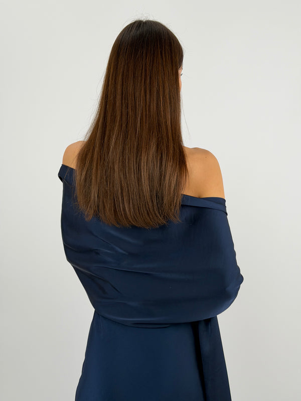 Stola in Satin Blu
