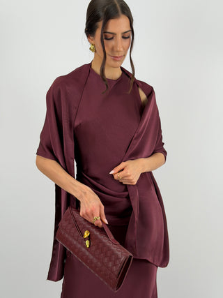 Stola in Satin Burgundy