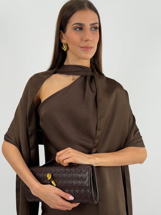 Stola in Satin Marrone