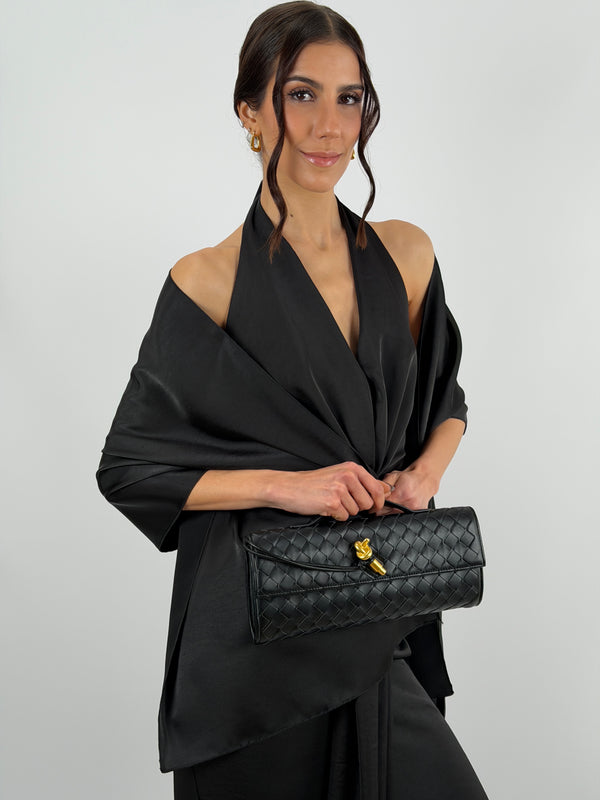 Stola in Satin Nera