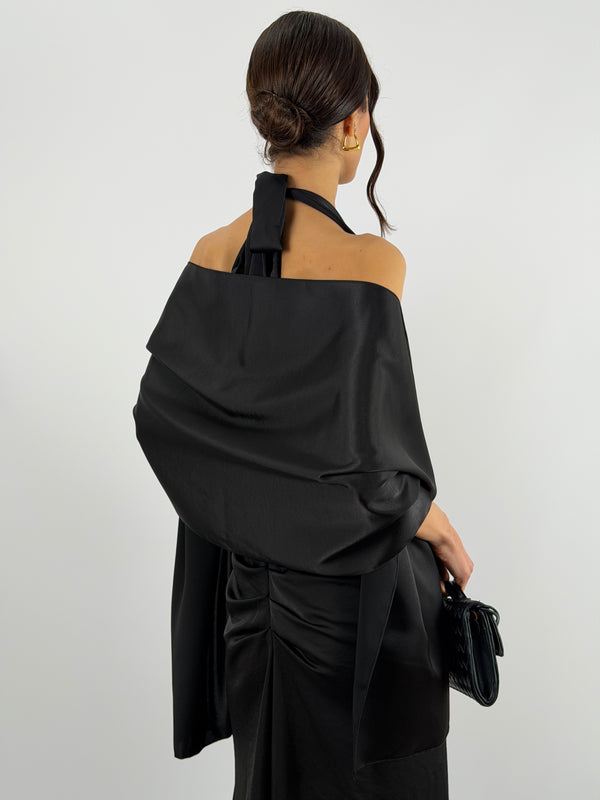Stola in Satin Nera