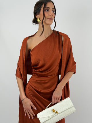 Stola in Satin Ruggine