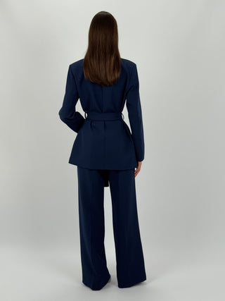 Completo Giacca e Pantalone Amelia con Cintura Blu