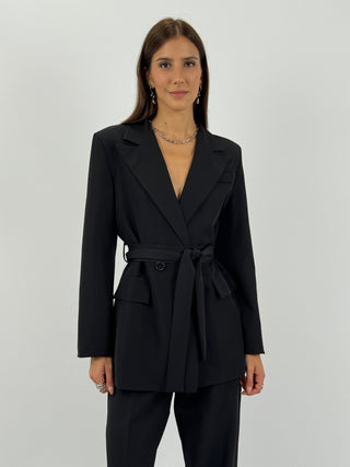 Completo Giacca e Pantalone Amelia con Cintura Nero
