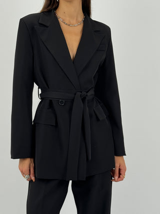 Completo Giacca e Pantalone Amelia con Cintura Nero