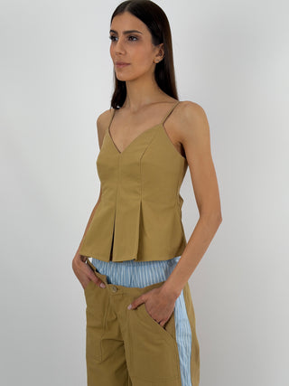 Top Lumina a Triangolo Cammello