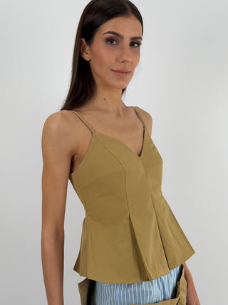 Top Lumina a Triangolo Cammello