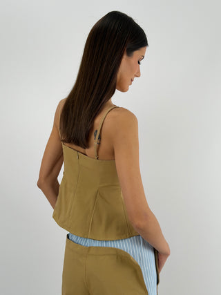 Top Lumina a Triangolo Cammello