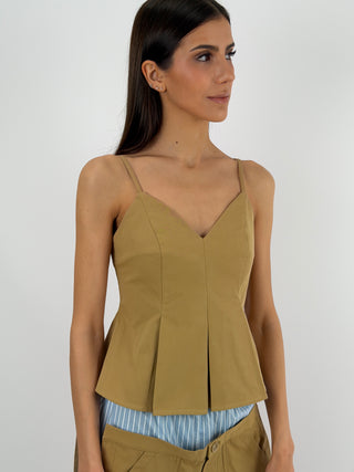 Top Lumina a Triangolo Cammello