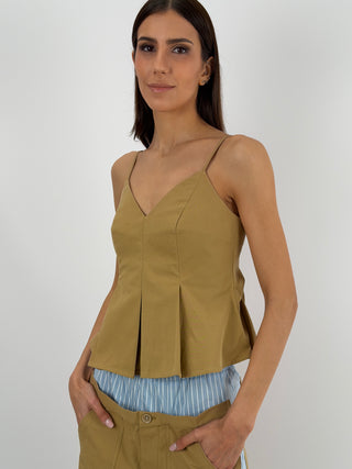 Top Lumina a Triangolo Cammello