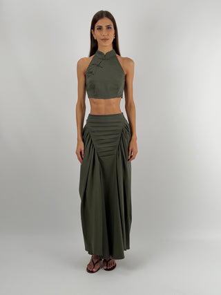 Top Mandarin Verde Militare Lumina