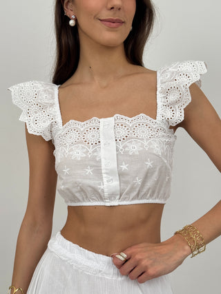 Top in Sangallo Bianco