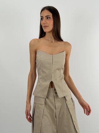 Top Corsetto Strutturato Beige Lumina