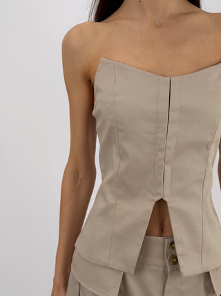 Top Corsetto Strutturato Beige Lumina
