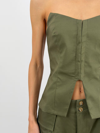 Top Corsetto Strutturato Verde Militare Lumina
