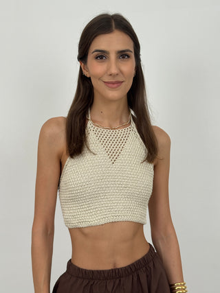 Top Crochet Soleil Beige