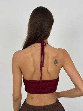 Top Crochet Soleil Bordeaux