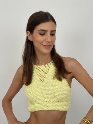 Top Crochet Soleil Giallo