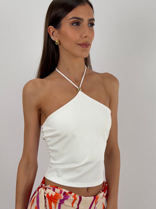 Top Halter Bianco