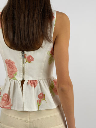 Top con Rose Rosa Lumina