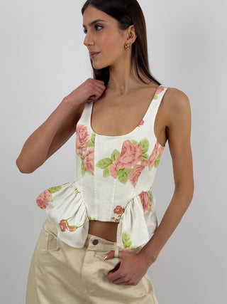 Top con Rose Rosa Lumina