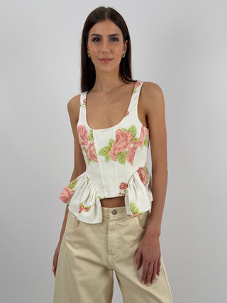Top con Rose Rosa Lumina