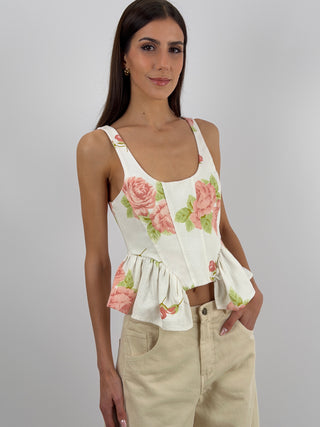 Top con Rose Rosa Lumina