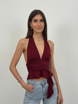 Top in Lycra Sharm Bordeaux