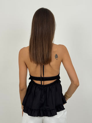 Top con Balza Nero