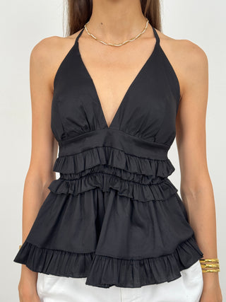 Top con Balza Nero