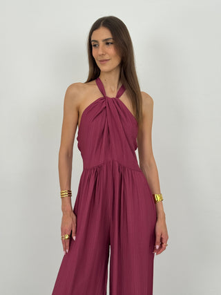 Tuta Halter Panama Burgundy