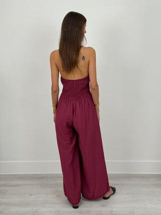 Tuta Halter Panama Burgundy