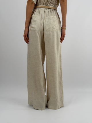 Jumpsuit con Tasche Beige Lumina