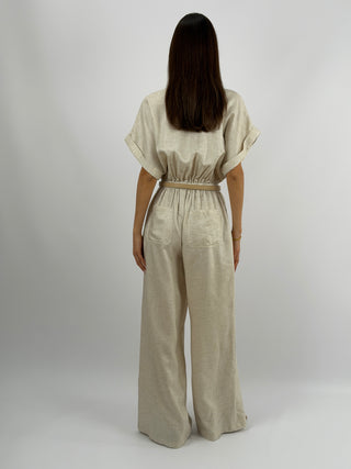 Jumpsuit con Tasche Beige Lumina