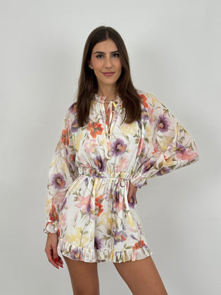 Tutina Flowers con Bottoncini