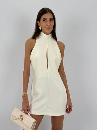 Abito Corto Halter Lumina Crema
