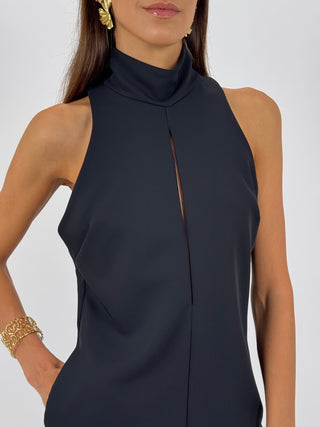 Abito Corto Halter Lumina Nero