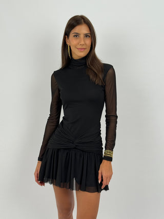 Abito Lumina Corto in Tulle Nero