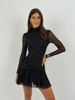 Abito Lumina Corto in Tulle Nero