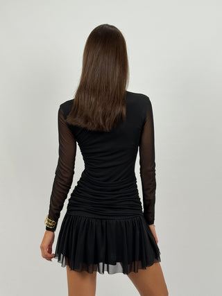 Abito Lumina Corto in Tulle Nero