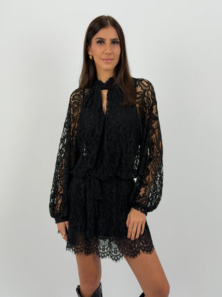 Abito Lumina Corto in Pizzo Nero