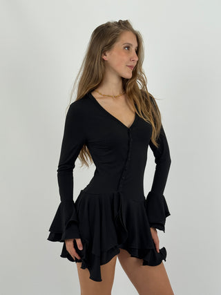 Abito con Volant Vivy Nero
